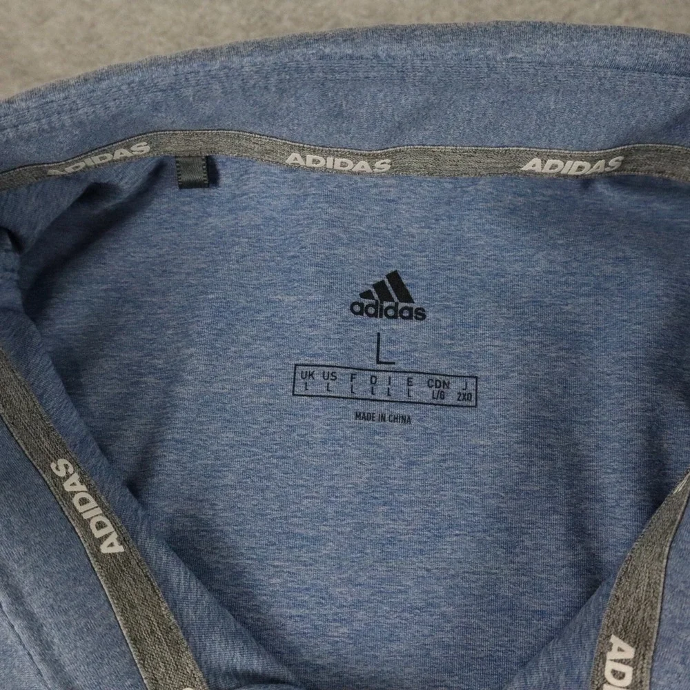 Adidas Polo Shirt Mens Large Blue Striped Short Sleeve Bella Vista‎ Golf Course